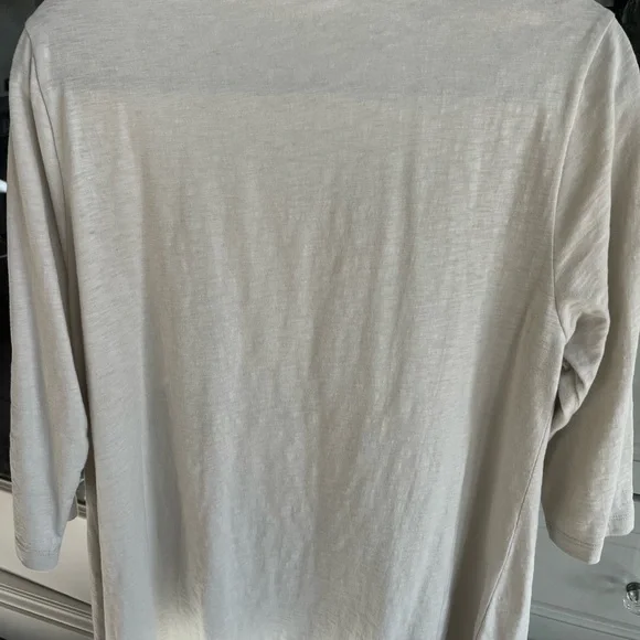 Soft Surroundings Cream Button-Down Shirt - Picture 4 of 4